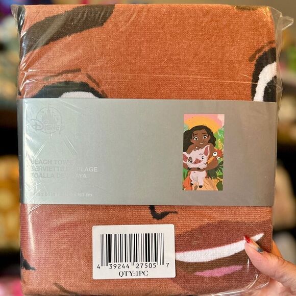 Moana Beach Towel Disney New Sealed Pua Hei Hei Swim Beach Sun Surf - Picture 2 of 6